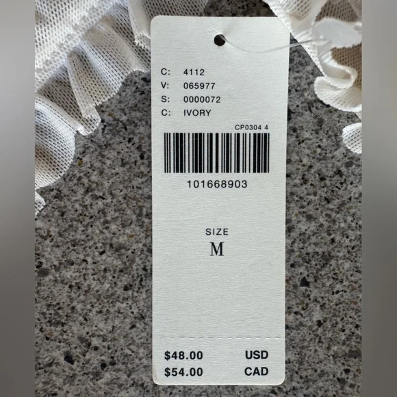 NWT Anthropologie Pilcro Elegant White Cream Ruffled Women's Top Size M Medium - Picture 6 of 12